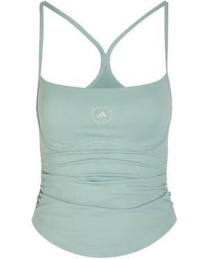 adidas By Stella McCartney Ruched Racerback Tank Top - Blue