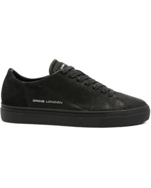 Crime London Amuse Logo-Print Leather Trainers - Black