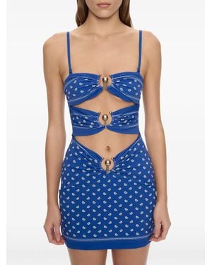 Christopher Esber Bandana Orbit Mini Dress - Blue