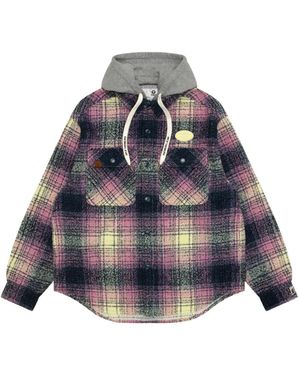 Aape By A Bathing Ape Plaid Hooded Shirt - Blue