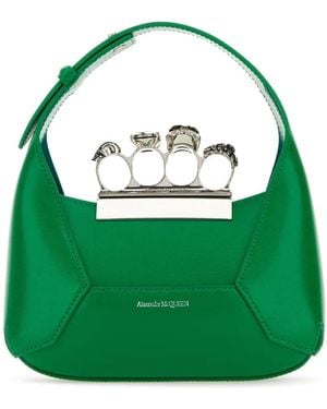 McQueen The Jewelled ホーボー レザーバッグ ミニ - グリーン