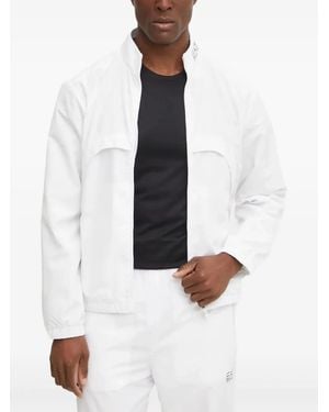 EA7 Logo-Print Zip-Up Jacket - White