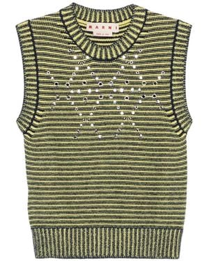 Marni Eyelet-Embellished Striped Sweater - Green