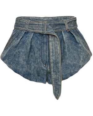 Magda Butrym Belted Denim Shorts - Blue