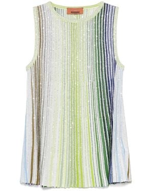 Missoni ストライプ スパンコール トップ - グリーン