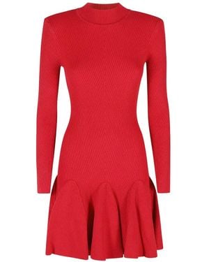 retroféte High Neck Mini Dress With Flared Skirt