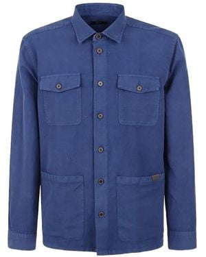 Fay Four-Pocket Shirt - Blue