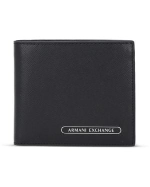 ARMANI EXCHANGE Logo-Lettering Wallet - Black