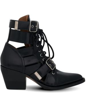 Chloé Rylee Leather & Suede Ankle Boots - Black