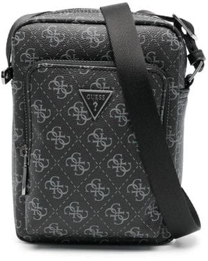 Guess Monogram Messenger Bag - Black