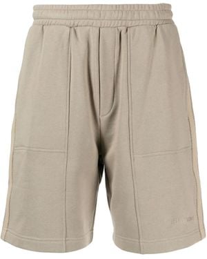 Helmut Lang Logo-Embroidered Tape Track Shorts - Natural