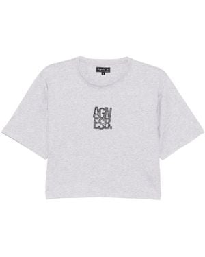 agnès b. Graphic Crop T-Shirt - White