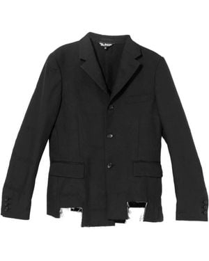COMME DES GARÇON BLACK Embroidered Cut-Out Blazer - Black