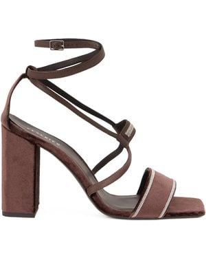Peserico Criss-Cross Strap Sandals - Metallic