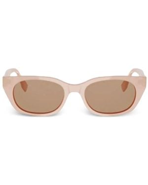 Fendi Logo-Plaque Cat-Eye Sunglasses - Natural