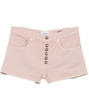 Dondup Embellished-Button Shorts - Pink