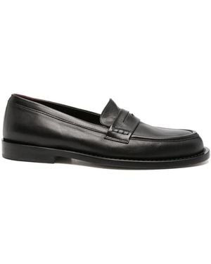 Pomme D ́Or Leather Penny-Slot Loafers - Black