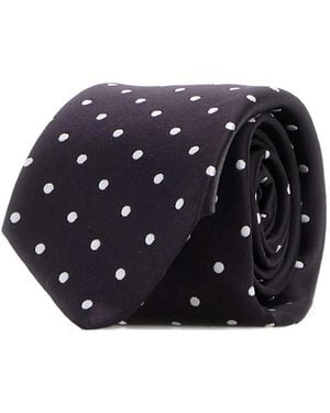 Tom Ford Embroidered Polka-Dot Silk Tie - Blue