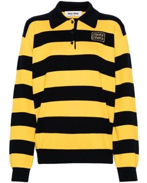 Miu Miu Gestreepte Polotop - Geel