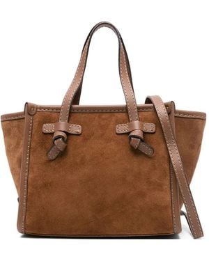 Gianni Chiarini Miss Marcella Knotted-Detail Suede Tote Bag - Brown