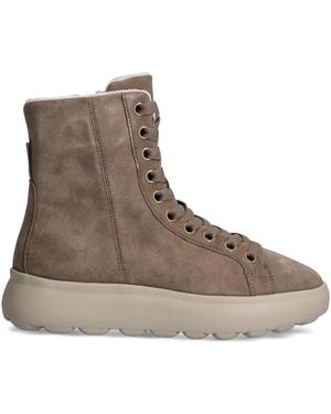 Geox Spherica Ec Lace-Up Zip Boots - Brown