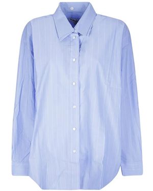LA PISCINE Pinstriped Oversized Shirt - Blue