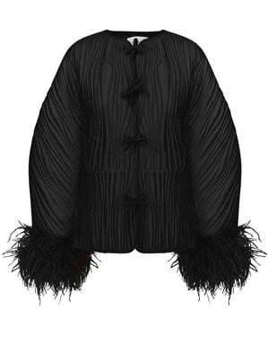 Sleeper Hebao Feather-detail Jacket - Black