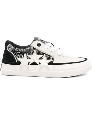 Amiri Bandana Sunset Paisley Star Trainers - White