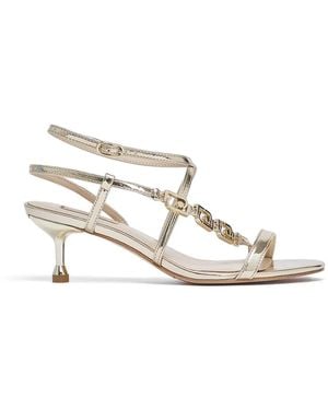 Liu Jo Logo-Chain Leather Sandals - White