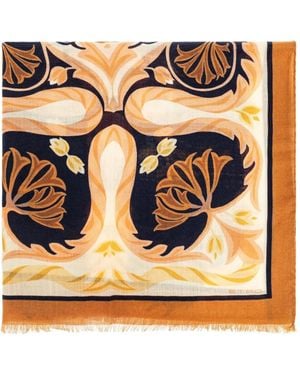 Etro フローラル スカーフ - メタリック