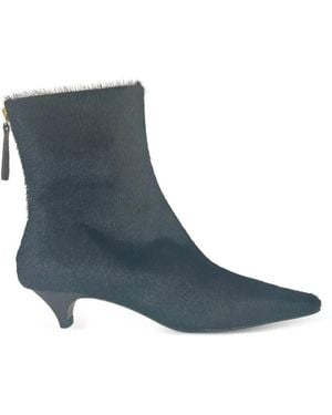 Halmanera Fern16 Pony-Hair Rear-Zip Boots - Blue