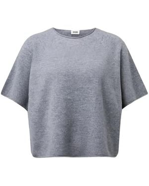 DRYKORN Short-Sleeve Cashmere Top - Grey