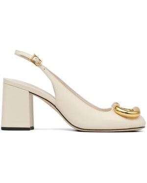 Marc Jacobs Slingback Square-Toe Court Shoes - Natural