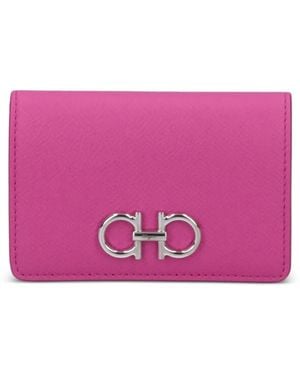 Ferragamo Kartenetui Aus Gekörntem Leder - Pink