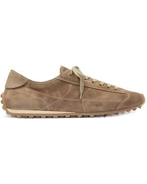 Officine Creative Suede Panelled Sneakers - Brown