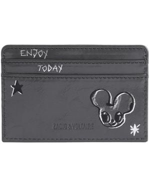 Zadig & Voltaire Graphic-Print Cardholder - Grey