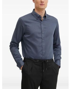 Michael Kors Herringbone-Pattern Shirt - Blue
