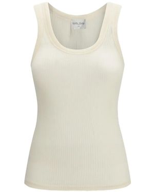 forte_forte Ribbed U-Neck Top - White