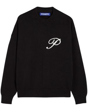 Picante Logo-Intarsia Jumper - Black