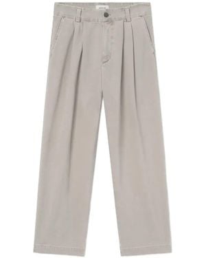 Agolde Pantalon Droit Slater En Coton À Plis - White