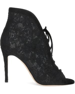 Gianvito Rossi Stivaletti Stringati - Nero