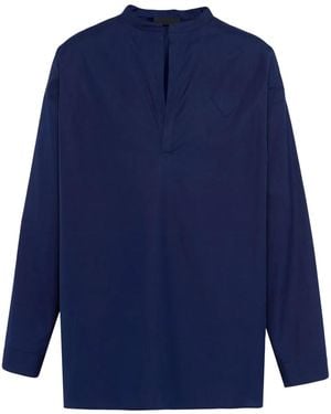 Prada Triangle-Logo Cotton Shirt - Blue