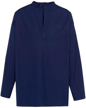 Prada Camicia Con Logo - Blu
