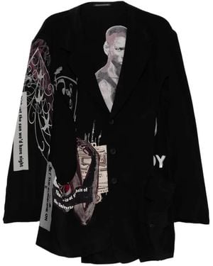 Yohji Yamamoto Asymmetric Hem Jacket - Black