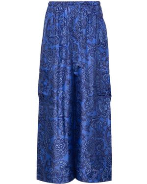 Zimmermann Silk Cargo Pants - Blue