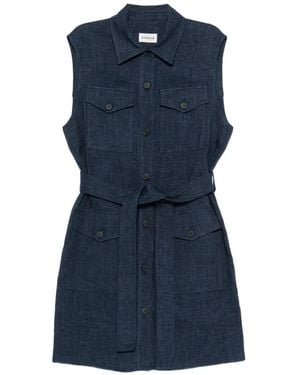 P.A.R.O.S.H. Tie-Belt Mini Dress - Blue