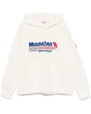 Palm Angels x Moncler Racing Logo Hoodie - White