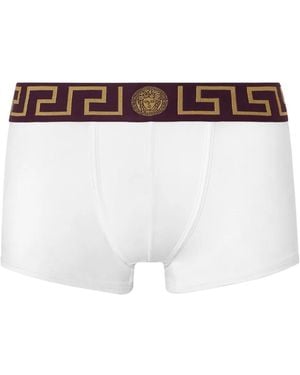 Versace Shorts Mit Greca-Bund - Weiß