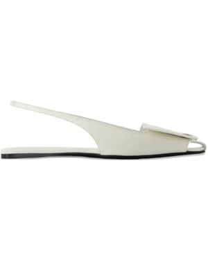 Courreges Fold Square Toe Sandals - White