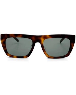 Saint Laurent Sonnenbrille Mit Eckigem Gestell - Schwarz